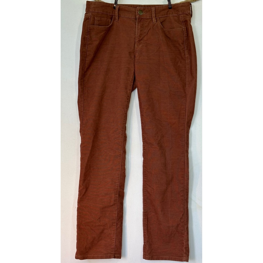 LOFT Corduroy Modern Straight Pants Womens 28/6 Rust Brown Excellent
